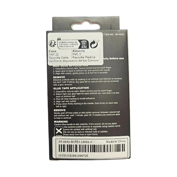 Short Sharp French Manicure - 30pcs Plastic Press On Nails Set with Sticky Pad - Picture 3 of 3